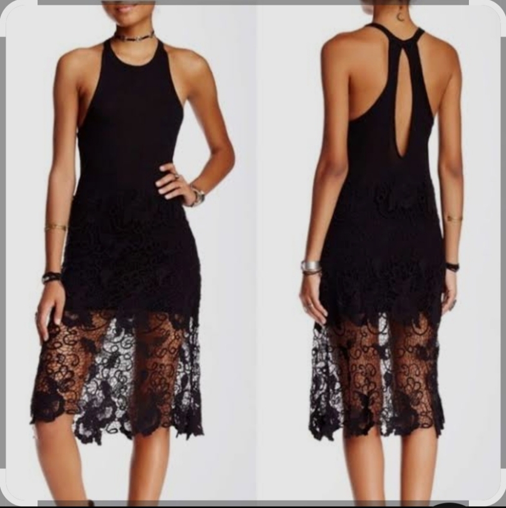 Free People Black Sheath Party Dress